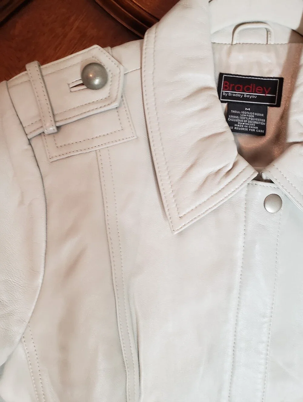Vintage Bradley Bayou Genuine Leather Jacket - Cream/Bone White Size M (MINT)